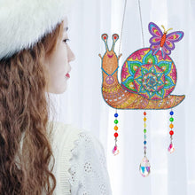 Load image into Gallery viewer, Animal Wind Chimes Snail Butterfly Diamond Crystal Painting Ornament Wall Decor
