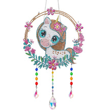 Load image into Gallery viewer, Animal Wind Chimes Cute White Unicorn Diamond Crystal Painting Wall Ornaments
