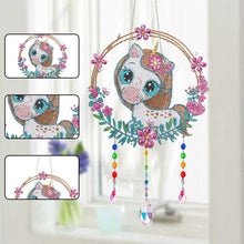 Load image into Gallery viewer, Animal Wind Chimes Cute White Unicorn Diamond Crystal Painting Wall Ornaments
