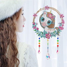 Load image into Gallery viewer, Animal Wind Chimes Cute White Unicorn Diamond Crystal Painting Wall Ornaments
