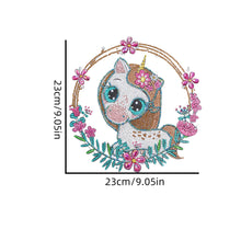 Load image into Gallery viewer, Animal Wind Chimes Cute White Unicorn Diamond Crystal Painting Wall Ornaments
