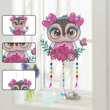 Load image into Gallery viewer, Animal Wind Chimes Cute Owl Diamond Crystal Painting Ornaments Art Wall Decor
