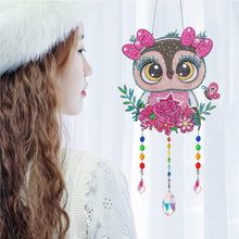 Load image into Gallery viewer, Animal Wind Chimes Cute Owl Diamond Crystal Painting Ornaments Art Wall Decor
