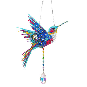 Animal Wind Chimes Hummingbird Diamond Crystal Painting Ornaments Art Wall Decor