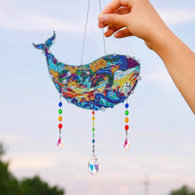 Load image into Gallery viewer, Animal Wind Chimes Beautiful Whale Diamond Crystal Painting Ornament Wall Decor
