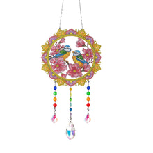 Load image into Gallery viewer, Animal Wind Chimes Flower Pair Of Birds Diamond Crystal Painting Wall Ornament
