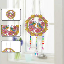 Load image into Gallery viewer, Animal Wind Chimes Flower Pair Of Birds Diamond Crystal Painting Wall Ornament
