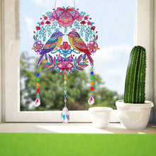 Load image into Gallery viewer, Animal Wind Chimes Flower 1 Pair Lovebirds Diamond Crystal Painting Ornament
