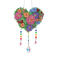 Load image into Gallery viewer, Flower Wind Chimes Heart Diamond Crystal Painting Ornaments for Home Wall Decor
