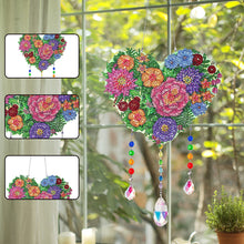 Load image into Gallery viewer, Flower Wind Chimes Heart Diamond Crystal Painting Ornaments for Home Wall Decor
