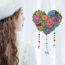 Load image into Gallery viewer, Flower Wind Chimes Heart Diamond Crystal Painting Ornaments for Home Wall Decor
