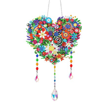 Load image into Gallery viewer, Flower Wind Chimes Heart Diamond Crystal Painting Ornaments for Home Wall Decor
