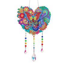 Load image into Gallery viewer, Flower Wind Chimes Heart Diamond Crystal Painting Ornaments for Home Wall Decor
