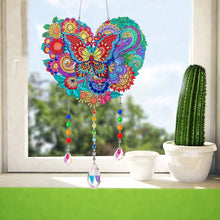 Load image into Gallery viewer, Flower Wind Chimes Heart Diamond Crystal Painting Ornaments for Home Wall Decor
