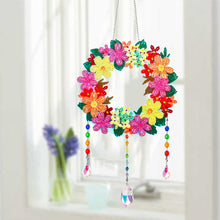 Load image into Gallery viewer, Flower Wind Chimes Wreath Diamond Crystal Painting Ornament for Home Wall Decor
