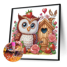 Load image into Gallery viewer, Rose Owl House 30*30CM(Canvas) Partial Special Shaped Drill Diamond Painting
