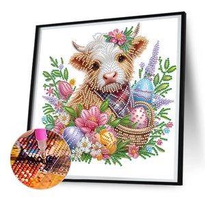 Highland Yak 30*30CM(Canvas) Partial Special Shaped Drill Diamond Painting