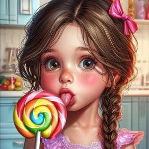 Smart Candy Girl 30*30CM(Canvas) Full Round Drill Diamond Painting