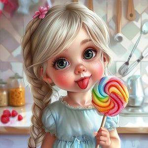 Smart Candy Girl 30*30CM(Canvas) Full Round Drill Diamond Painting