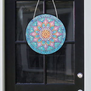 Acrylic Single-Sided Diamond Art Hanging Pendant Office Decor (Mandala Flower 1)