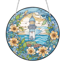 Load image into Gallery viewer, Acrylic Single-Sided Diamond Painting Hanging Pendant Office Decor (Lighthouse)
