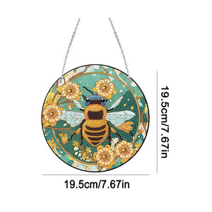 Acrylic Single-Sided Diamond Painting Hanging Pendant Home Decor (Flower Bees )