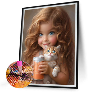 Little Girl 30*40CM(Canvas) Full Round Drill Diamond Painting