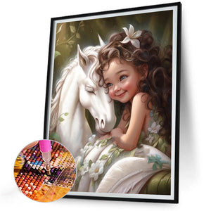 Little Girl 30*40CM(Canvas) Full Round Drill Diamond Painting