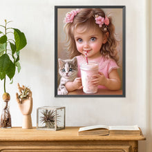 Load image into Gallery viewer, Little Girl 30*40CM(Canvas) Full Round Drill Diamond Painting
