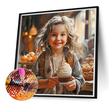 Load image into Gallery viewer, Cake Little Girl 40*40CM(Canvas) Full Round Drill Diamond Painting
