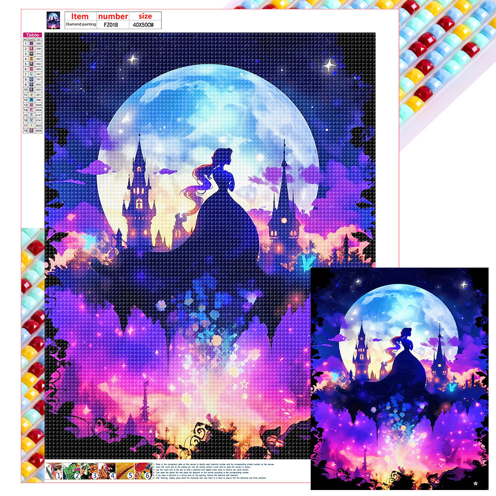 Disney Princess Silhouette 40*50CM(Canvas) Full Square Drill Diamond Painting