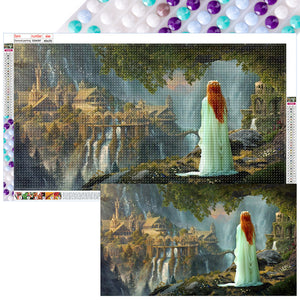 Castle And Princess 70*40CM(Canvas) Full Round Drill Diamond Painting