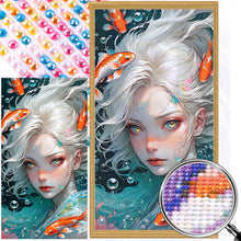 Load image into Gallery viewer, White-Haired Girl And Goldfish Underwater 40*75CM(Picture) Full AB Round Drill Diamond Painting
