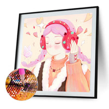 Load image into Gallery viewer, Girl Wearing Headphones 40*40CM(Picture) Full AB Round Drill Diamond Painting
