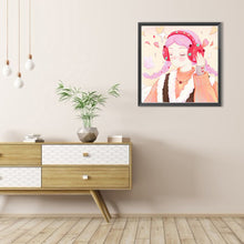 Load image into Gallery viewer, Girl Wearing Headphones 40*40CM(Picture) Full AB Round Drill Diamond Painting
