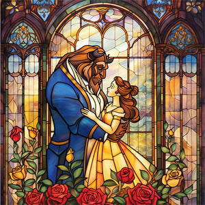 Beauty And The Beast 40*40CM(Picture) Full AB Round Drill Diamond Painting