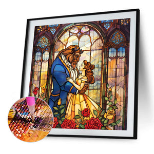 Beauty And The Beast 40*40CM(Picture) Full AB Round Drill Diamond Painting