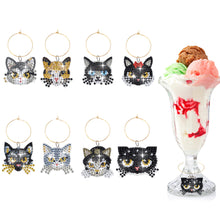 Load image into Gallery viewer, 6/8 Pcs Animal Flower Cake Diamond Painting Wine Glass Recognizer Pendant Marker
