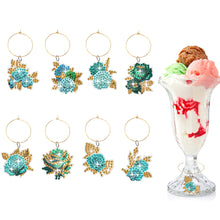 Load image into Gallery viewer, 6/8 Pcs Animal Flower Cake Diamond Painting Wine Glass Recognizer Pendant Marker
