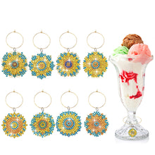 Load image into Gallery viewer, 6/8 Pcs Animal Flower Cake Diamond Painting Wine Glass Recognizer Pendant Marker
