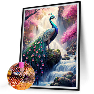 Peacock 50*65CM(Picture) Full AB Round Drill Diamond Painting