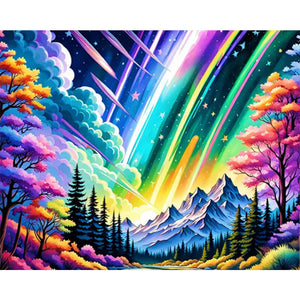 Colorful Forest 50*40CM(Picture) Full AB Round Drill Diamond Painting