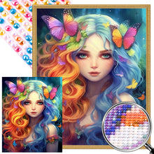 Load image into Gallery viewer, Colorful Hair Butterfly Girl 40*50CM(Picture) Full AB Round Drill Diamond Painting
