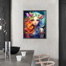 Load image into Gallery viewer, Colorful Hair Butterfly Girl 40*50CM(Picture) Full AB Round Drill Diamond Painting
