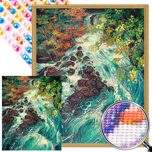 Wonderful Scenery In The Woods 40*50CM(Picture) Full AB Round Drill Diamond Painting