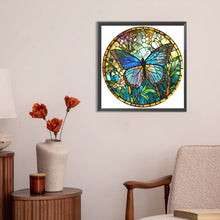 Load image into Gallery viewer, Glass Painting - Butterfly 30*30CM(Canvas) Full Round Drill Diamond Painting
