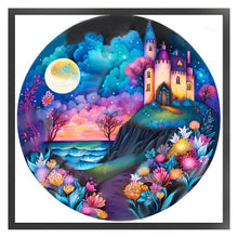 Load image into Gallery viewer, Castle By The Sea Under The Moon - 50*50CM 11CT Stamped Cross Stitch
