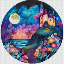 Load image into Gallery viewer, Castle By The Sea Under The Moon - 50*50CM 11CT Stamped Cross Stitch
