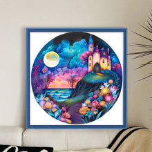 Load image into Gallery viewer, Castle By The Sea Under The Moon - 50*50CM 11CT Stamped Cross Stitch
