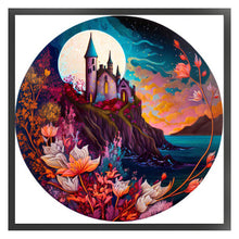 Load image into Gallery viewer, Castle By The Sea Under The Moon - 50*50CM 11CT Stamped Cross Stitch
